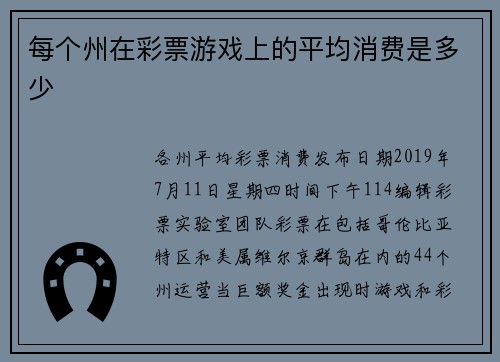 每个州在彩票游戏上的平均消费是多少